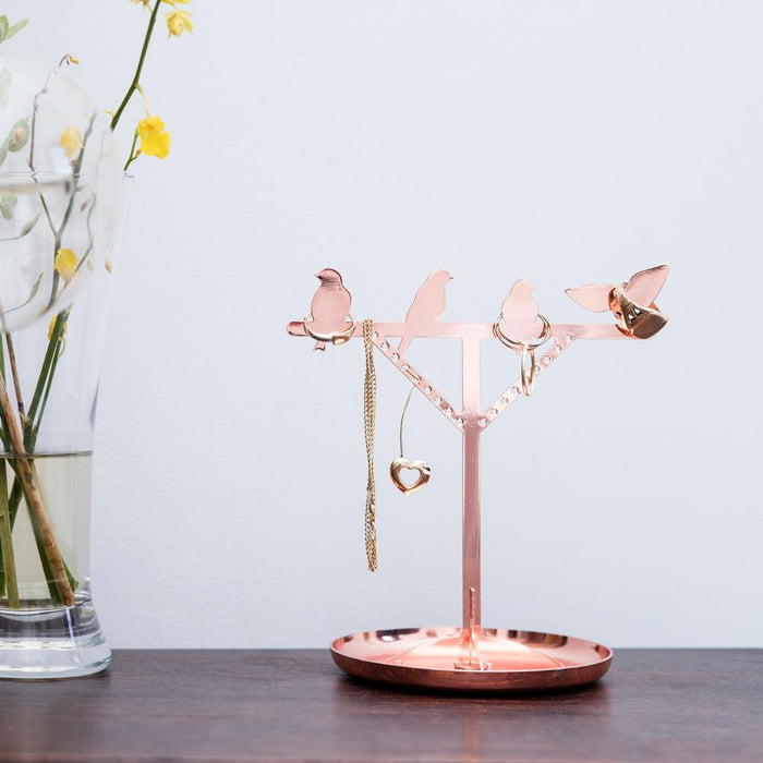Bird Jewelry Stand in Copper