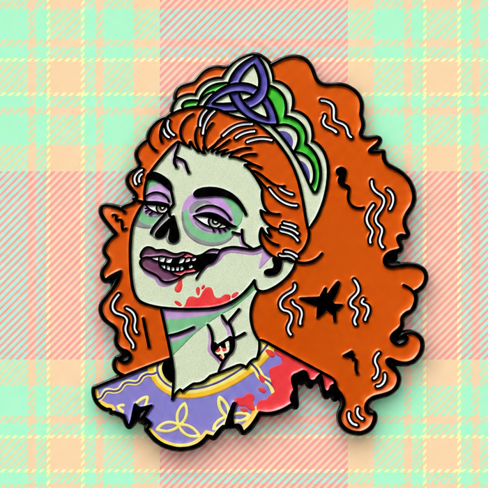 Glow in the dark Zombie Irish Dancer Enamel Pin