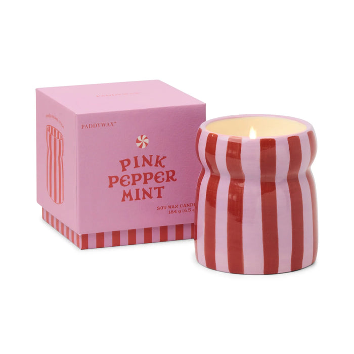 Ceramic Candle - Pink Peppermint