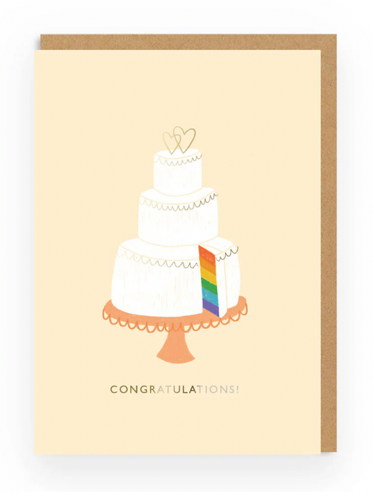 Congratulations Rainbow Cake Greeting Card