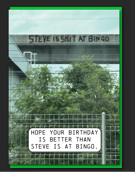 Bingo Steve Birthday Card