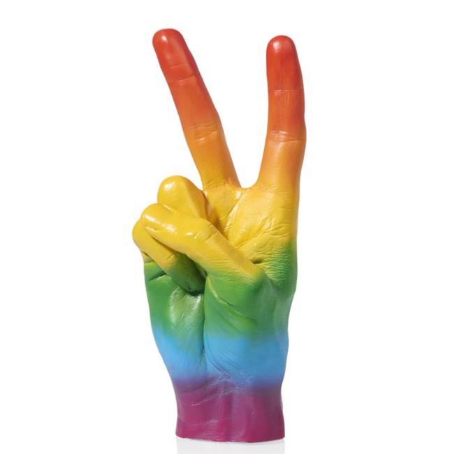 Peace Sign Sculpture Rainbow