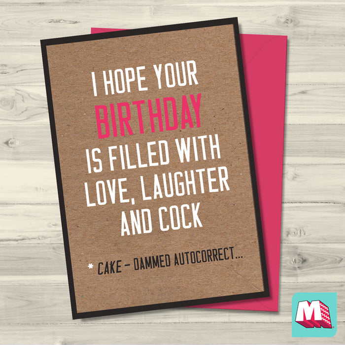 Cake and Cock Greeting Card