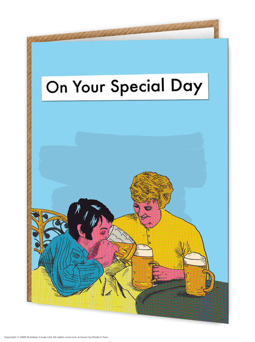 Beer in bed card-on your special day - Maktus