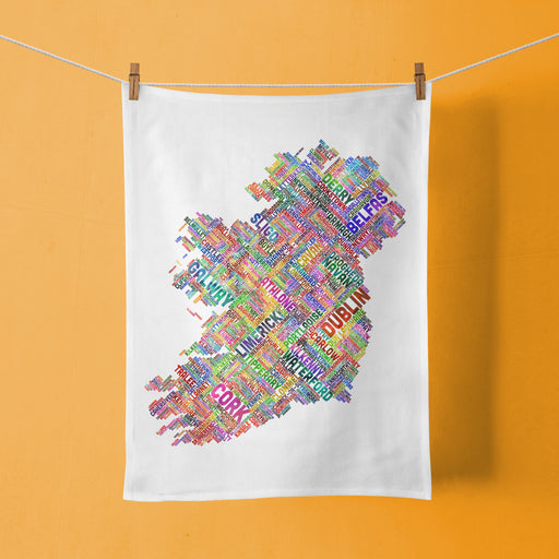 Towns of Ireland tea towel - Maktus