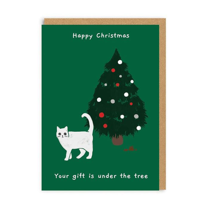 Gift Under the Tree Christmas Card