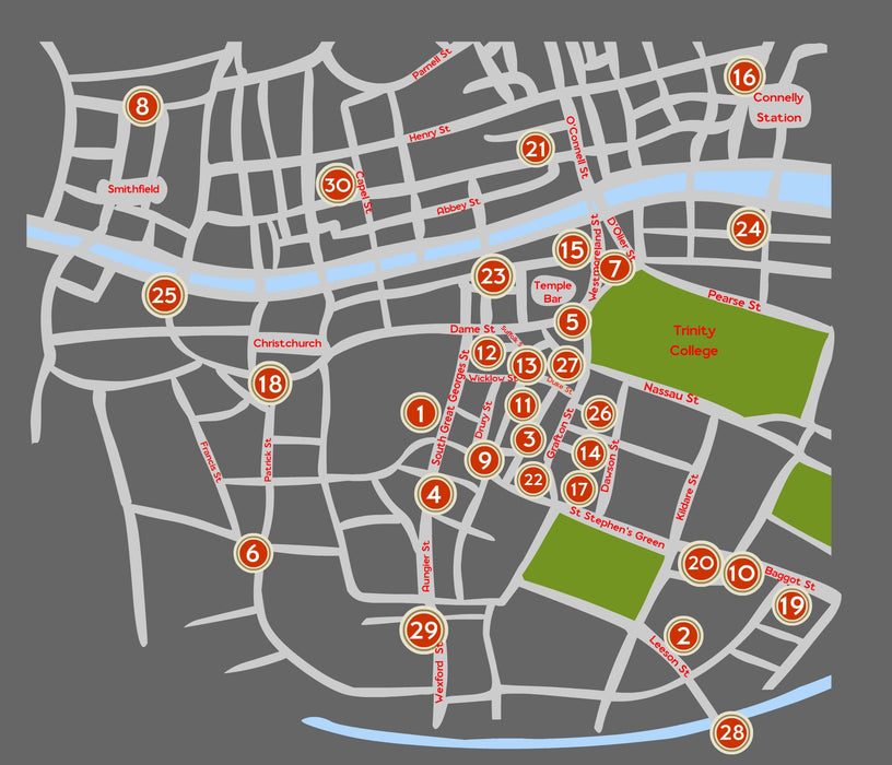 Dublin Pubs Scratch Map - Maktus