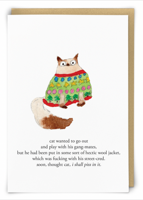 Piss Cat Greeting Card