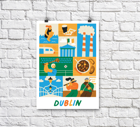 Dublin Collage A3 print