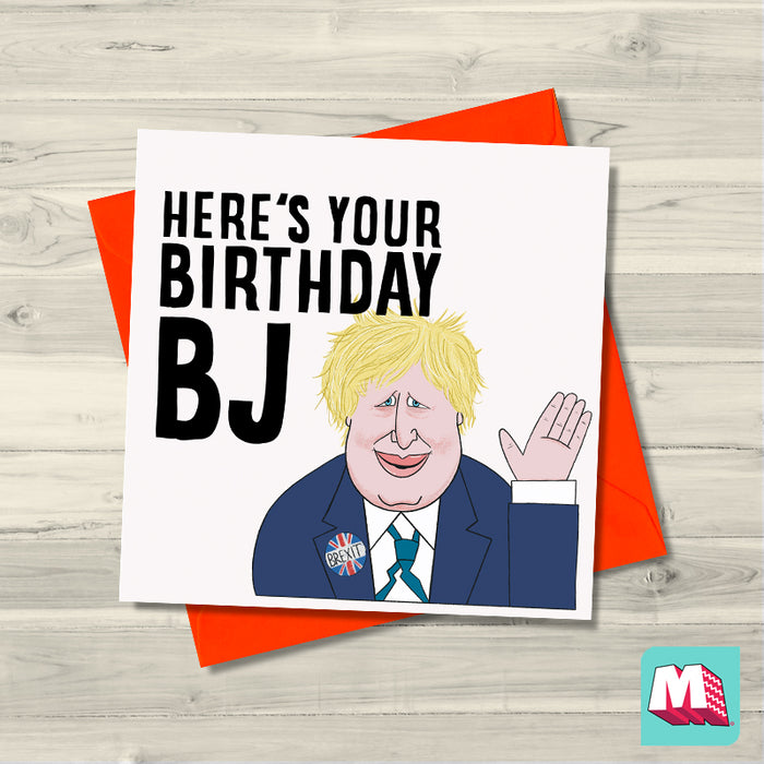 Boris Johnson BJ Birthday card