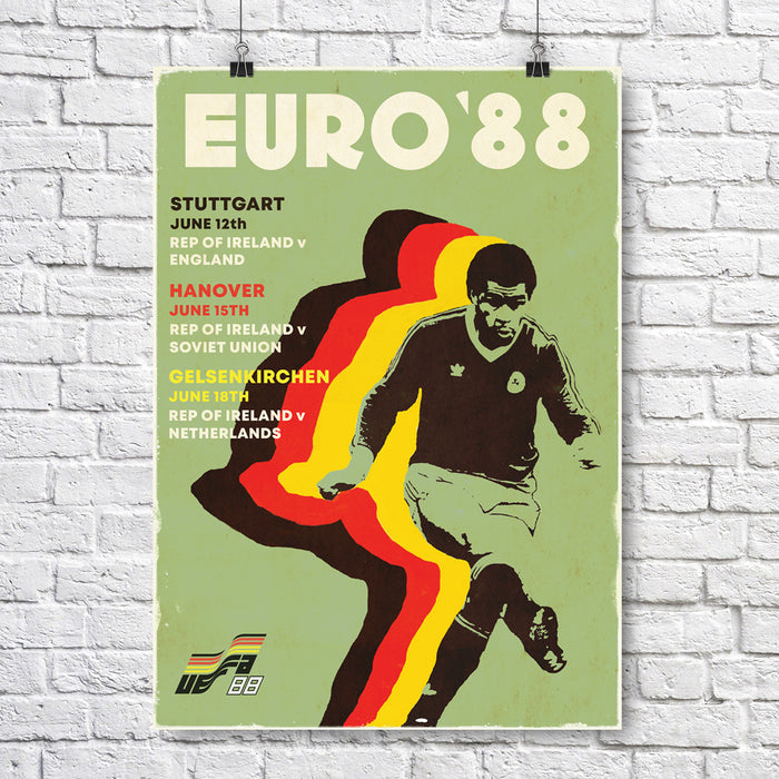 Euro 88 Irish Football A3 Poster