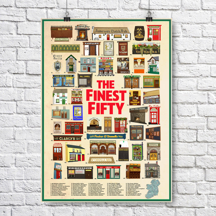 The Finest Fifty - Irish Pub Scratch Map