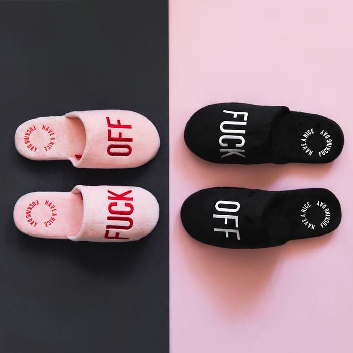 Fuck Off Slippers - Black